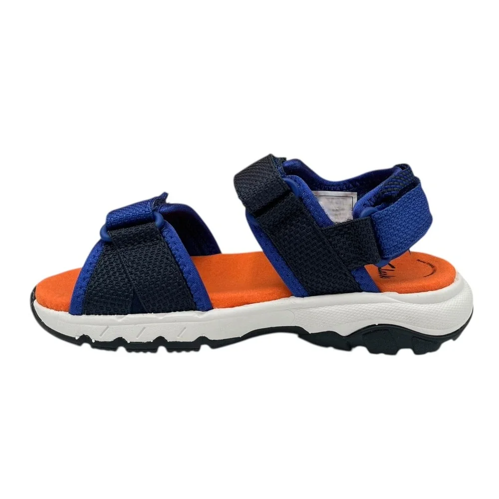 Clarks‎ Toddler Boys Open Toe Adjustable Sandals Size 10 Blue-Black Lightweight